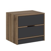 Noptiera ELINA, nuc si antracit, dimensiuni 54x40x47 cm - 1