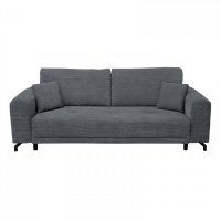 Canapea extensibila VEGA, 3 locuri, cu arcuri si lada de depozitare, gri inchis, 237x110x73 cm - 1