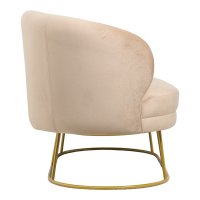 Canapea 2 locuri Rony catifea bej cu picioare metalice aurii 135x75x85 cm - 2