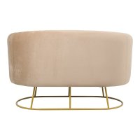 Canapea 2 locuri Rony catifea bej cu picioare metalice aurii 135x75x85 cm - 4