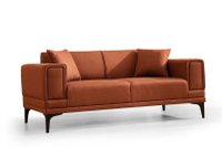 Canapea fixa HORIZON, 2 locuri, rosu de tigla, 170x85x77 cm - 1