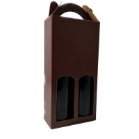 Cutie eleganta pentru 2 sticle de 0.75 L - Culoare Bordeaux - 1