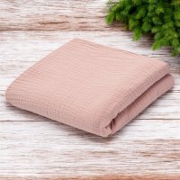 Paturica bebe New Baby 70x100 cm din muselina pink - 1