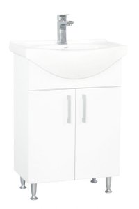 Set Baza si Lavoar seria 001, eco, 55 cm, alb - 1
