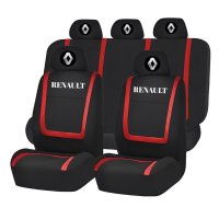 Set Huse Universale pentru Scaune Renault - Negru si Rosu - 1
