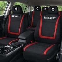 Set Huse Universale pentru Scaune Renault - Negru si Rosu - 2