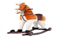 Calut balansoar pentru copii Novokids Rocking Horse XXL BeigeAlb din plus, cu roti, platforma detasabila, functie trotineta fara pedale, dimensiuni 85x37x77 cm, greutate suportata 50 kg - 3