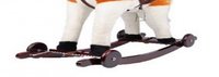 Calut balansoar pentru copii Novokids Rocking Horse XXL BeigeAlb din plus, cu roti, platforma detasabila, functie trotineta fara pedale, dimensiuni 85x37x77 cm, greutate suportata 50 kg - 2