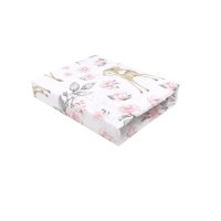 Cearceaf cu elastic, MimiNu, Pentru patut 140X70 cm, Din bumbac certificat Oeko Tex Standard 100, Sweet Deer Pink - 1