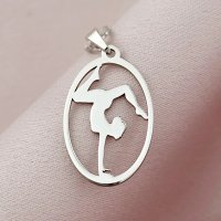 Lantisor Gimnasta grațioasă - Model oval decupat - Argint 925 - 1