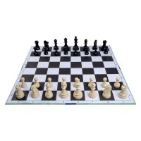 Combo set DGT 5: Tabla sah din carton pliabila in 4+Piese de sah din plastic no. 5 DGT - 1