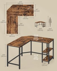 Birou pe colt Vasagle Maro 130x120x74.7 cm - 7