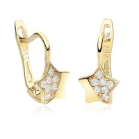 Cercei pentru copii - Model New Star Was Born - Aur Galben 14K cu Cubic Zirconia - 1