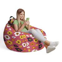 Fotoliu Puf Bean Bag tip Para L Daisy fundal roz - 3
