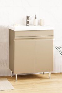 Set Baza front MDF si Lavoar seria 786, montat, 60 cm, cappuccino - 1