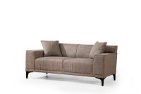 Canapea fixa PETRA, 2 locuri, cafeniu, 165x86x87 cm - 1