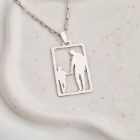 Lant cu pandantiv Tata si fiu - Argint 925 de la Chic Bijoux - 1
