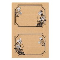 Etichete adezive decorative, model flori, bej, set 10 bucati, 9.2 x 7 cm - 2