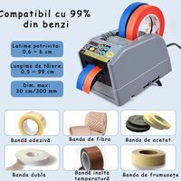 Dispenser Automat de Taiat Banda Adeziva, Functii Duble, LED, Usor de Transportat, Pentru Ambalare, Diverse Dimensiuni - 5