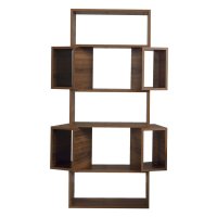 Biblioteca moderna din lemn de nuc BOX, 84x30x160 cm - 1