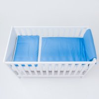 Set lenjerie pentru patut cu 6 piese din bumbac 120x60 cm Blue - 1