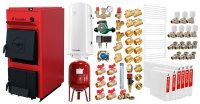 Pachet centrala pe combustibil solid Fornello T-PRO 40 kW cu radiatoare, boiler si accesorii complete - 1