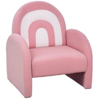 AIYAPLAY Scaun pentru copii curcubeu, mini canapea din pluș roz pentru băieți și fete | Aosom Romania - 1