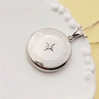Medalion personalizat cu fotografii - Frame Star Diamond - Argint 925 - 1