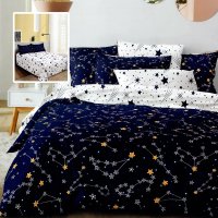 Lenjerie de pat din finet 6 piese (m491) cu imprimeuri elegante - 1