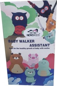 Ham pentru copii Novokids Premium Bear Walking Assistant Maro cu Maner confortabil, Intaritura, Material moale, Greutate admisa 20 kg, Lavabil - 2