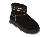 Ghete de dama GRYXX 2028, negre, din piele intoarsa - 1