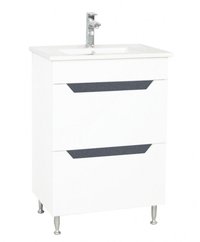 Set Baza front MDF si Lavoar seria 056, cu sertare, 60 cm, alb + antracit - 1