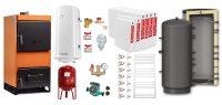 Centrala pe combustibil solid Fiama W 45 kW - Pachet complet cu Puffer 1000 litri, Radiatoare Otel si Boiler Termoelectric - 1