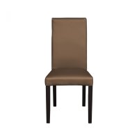 Scaun living TEO, picioare lemn wenge, piele ecologica cappuccino, 46x60x98 cm - 1