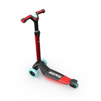 Trotineta pliabila cu lumini LED Berg Nexo rosie, ghidon reglabil, greutate admisa 50 kg - 2