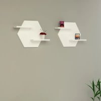 Set 2 etajere Selin Homs, 40 x 40 x 12 cm, alb - 1