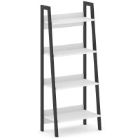 Biblioteca cu 4 polite, alb, 137 cm - 1