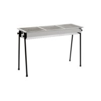 Gratar carbuni, inox, cu 3 gratare 345x345 mm fiecare, 1145x380x(H)770 mm, Hendi Resto, potrivit si pentru uz profesional - 1