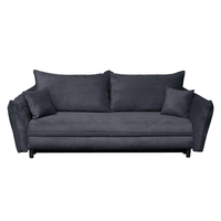 Canapea CAMILLE extensibila, 3 locuri, cu arcuri si lada depozitare, gri inchis, 238x115x95 cm - 1