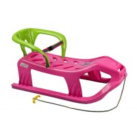 Sanie copii Marmat Snow Star Z cu spatar roz - 1