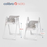 Scaun de masa pliabil 2 in 1, ajustabil pe inaltime, cu centura de siguranta si 2 tavite, Colibro Noto Dove - 18