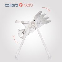 Scaun de masa pliabil 2 in 1, ajustabil pe inaltime, cu centura de siguranta si 2 tavite, Colibro Noto Dove - 19