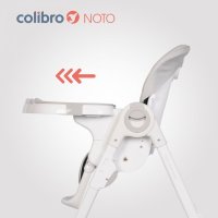 Scaun de masa pliabil 2 in 1, ajustabil pe inaltime, cu centura de siguranta si 2 tavite, Colibro Noto Dove - 20