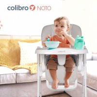 Scaun de masa pliabil 2 in 1, ajustabil pe inaltime, cu centura de siguranta si 2 tavite, Colibro Noto Dove - 22