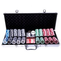 Set poker cu 500 chips-uri ABS 11,5g model ULTIMATE si servieta din aluminiu - 1