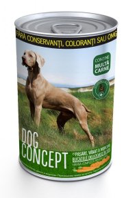 DOG CONCEPT Pasare/ Vanat/ Morcovi, 415 g - 1