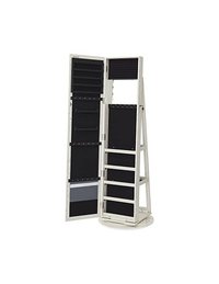 Dulap de bijuterii cu blocare, Songmics, Oglinda, JBC62W, 38 x 161 x 38 cm - 1