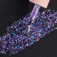 Ojă Semipermanentă Everin Selective 119 7ml – Violet Indigo cu Confetti Holografic (Galaxy Sparkle) - 1