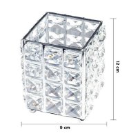 Suport pentru pensule de machiaj Luxorise, model patrat, argintiu - 2
