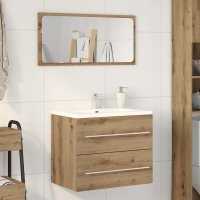 Dulap de baie pentru chiuveta din lemn prelucrat Stejar Artisan - 3